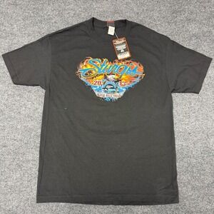Hot Leathers Sturgis 2013 Black Hills Rally T-Shirt Mens L Black Graphic Tee